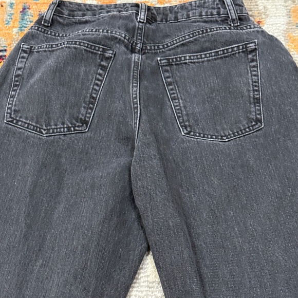 ASOS DESIGN High rise tapered denim jeans washed distressed black ladies size 26 - Picture 7 of 8